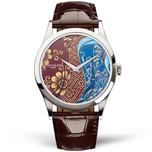 Копия часов Patek Philippe Calatrava Bhutan Textiles 38mm 5077P-102
