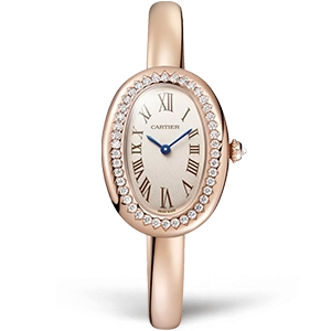 Копия часов Cartier Baignoire Watch Small Model Rose Gold Diamonds