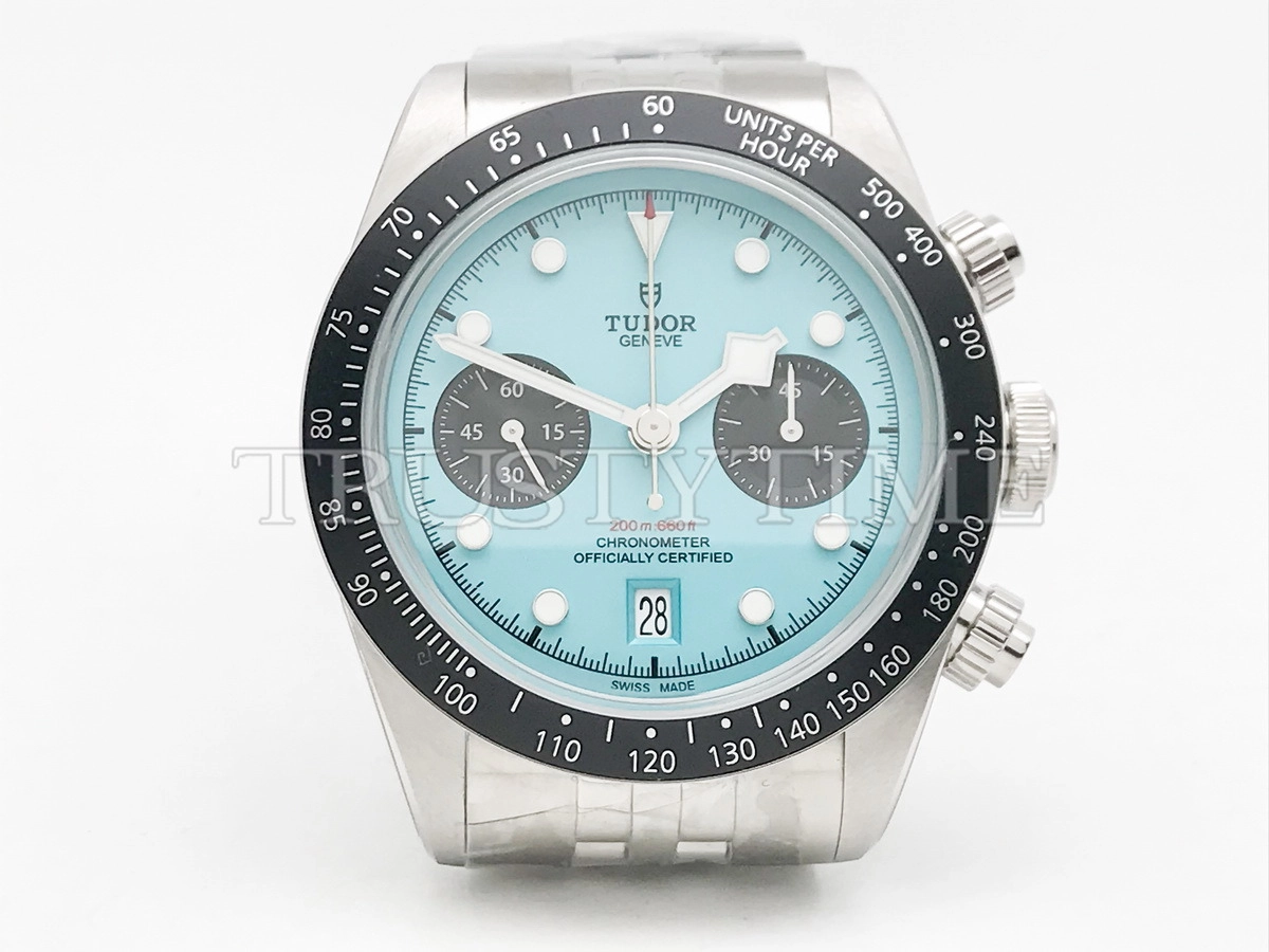 Копия часов Tudor Heritage Black Bay Chronograph M79360N-0024 Flamingo Blue