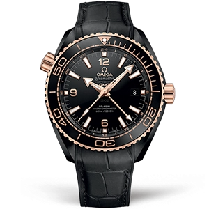 Копия часов Omega Seamaster Planet Ocean 600m Co‑Axial Master Chronometer GMT Deep Black 45,5mm 215.63.46.22.01.001