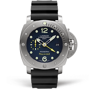 Копия часов Panerai Luminor Submersible 1950 3 Days GMT Automatic Titanio Pole 2 Pole 47mm PAM00719