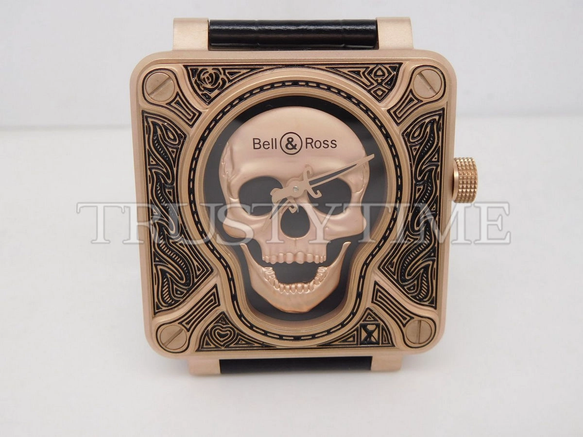 Копия часов Bell & Ross BR 01 Skull Burning BR0192-BURNSK-BR