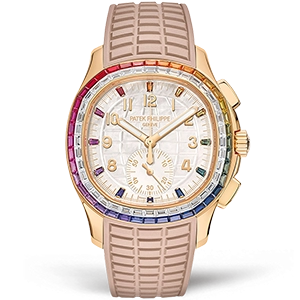 Копия часов Patek Philippe Aquanaut Luce "Rainbow" Chronograph Joaillerie 7968/300R-001 Brown Strup