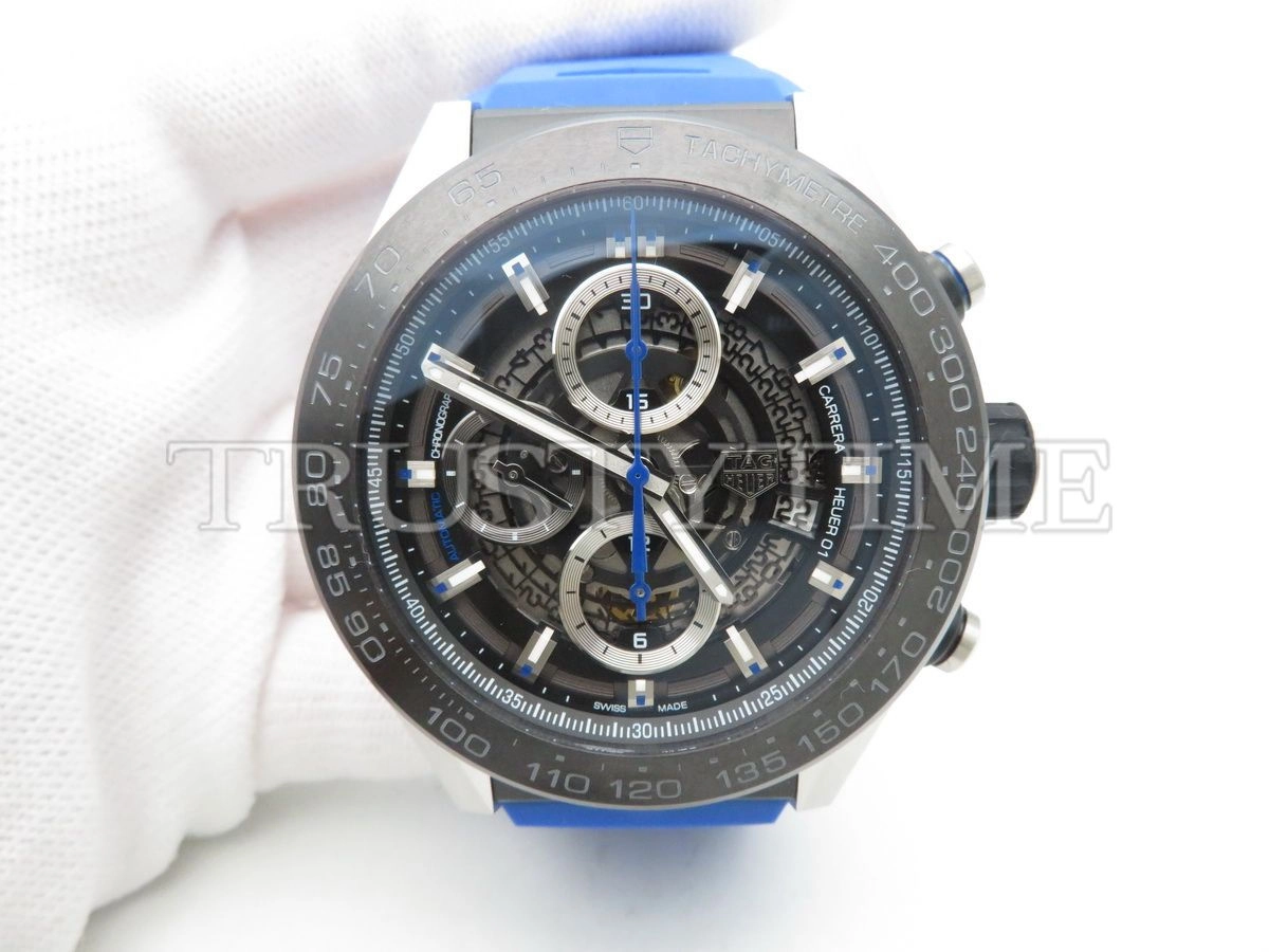 Копия часов Tag Heuer Carrera Calibre HEUER 01 Chronograph 45mm CAR2A1T.FT6052