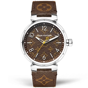 Копия часов Louis Vuitton Tambour Monogram 39mm QBBB97