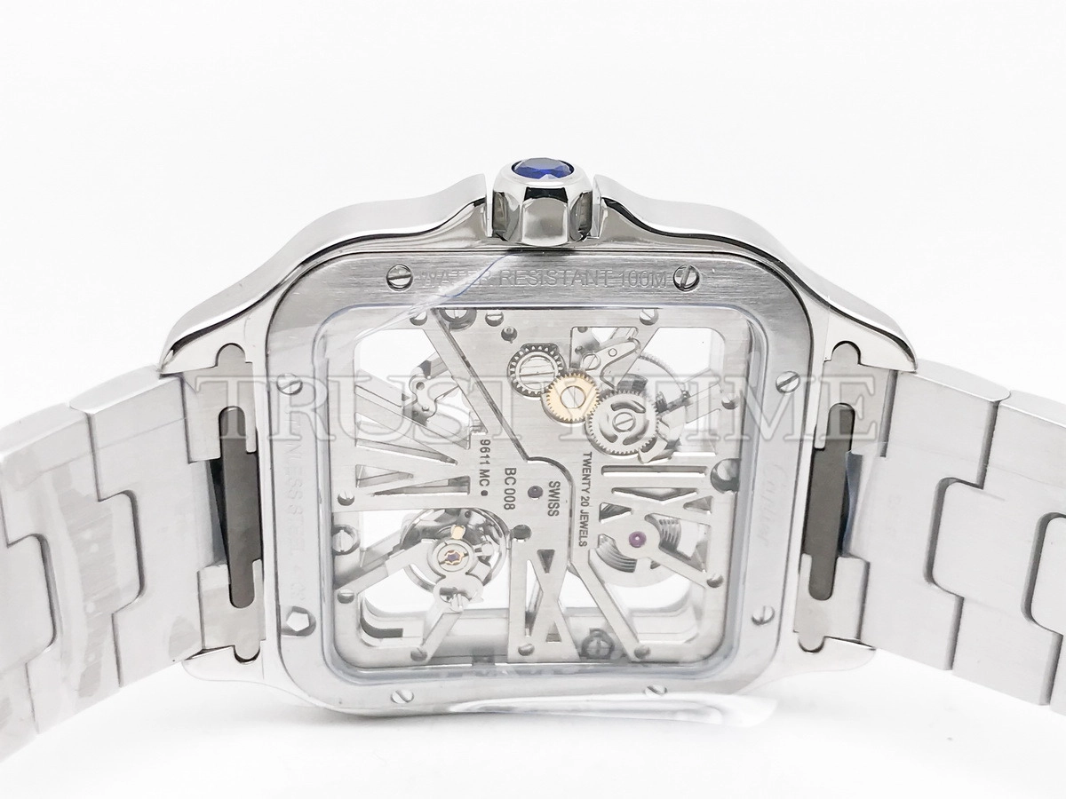 Копия часов Cartier Santos de Cartier Large Skeleton 40mm WHSA0026