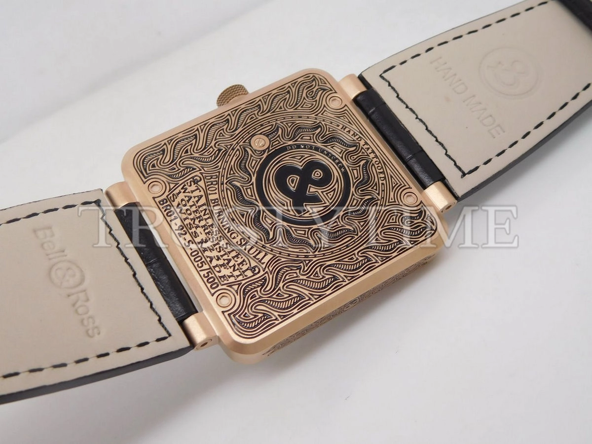 Копия часов Bell & Ross BR 01 Skull Burning BR0192-BURNSK-BR