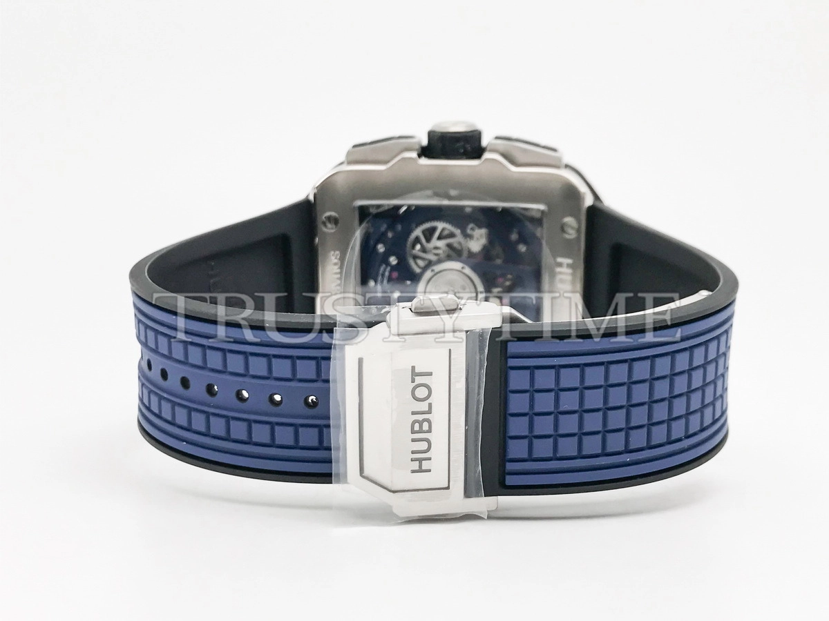 Копия часов Hublot Square Bang Unico Titanium Blue 821.NX.5170.RX