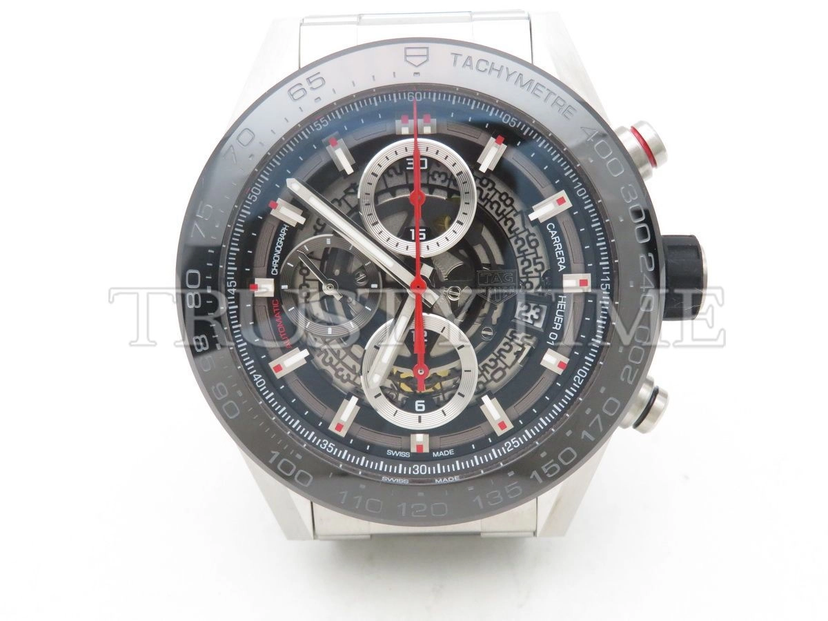 Копия часов Tag Heuer Carrera Calibre HEUER 01 Chronograph 45mm CAR2A1W.BA0703