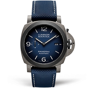 Копия часов Panerai Luminor 1950 3 Days Fibratech Volcano Blu 44mm PAM01663