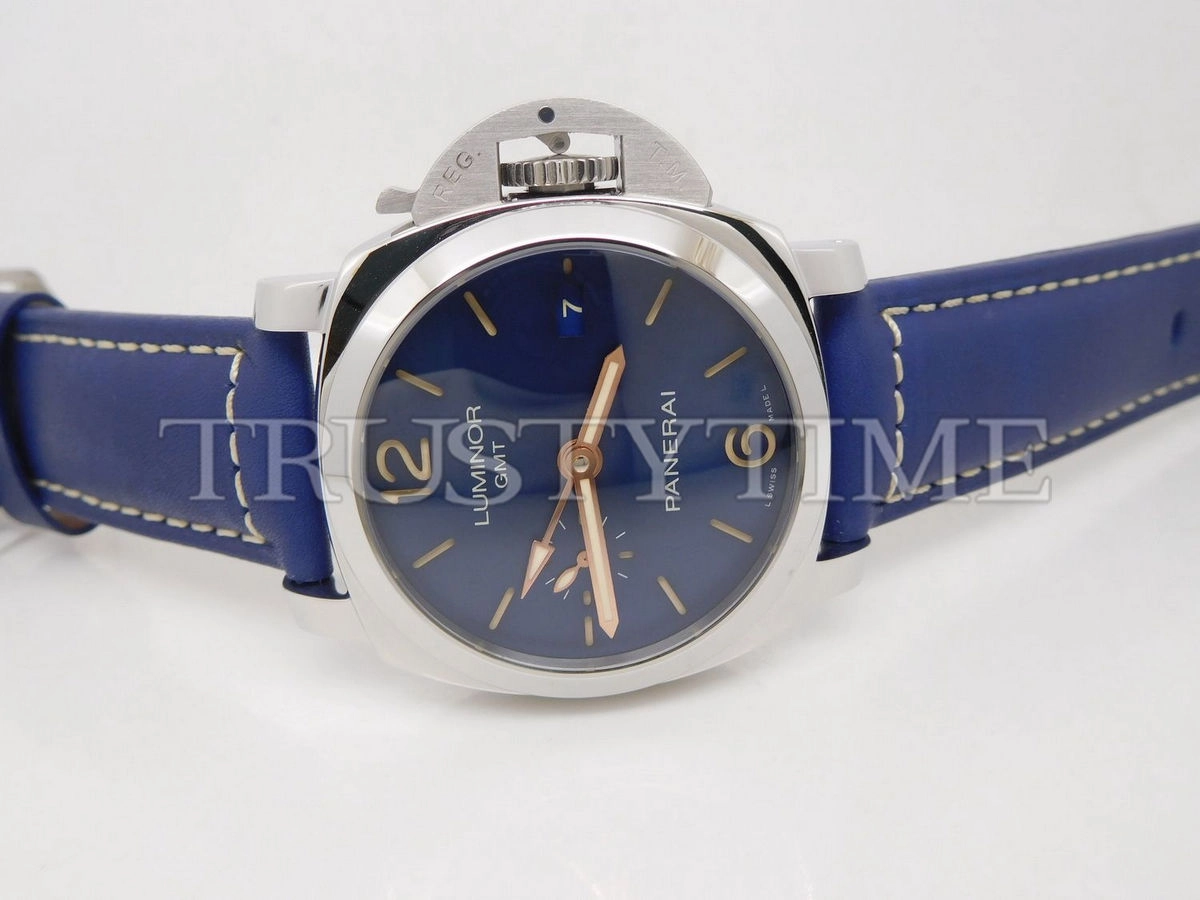 Копия часов Panerai Luminor 1950 3 Days GMT Automatic Acciaio Boutique Blue 42mm PAM00688
