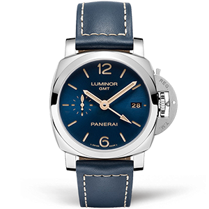 Копия часов Panerai Luminor 1950 3 Days GMT Automatic Acciaio Boutique Blue 42mm PAM00688 Арт.PN-0711